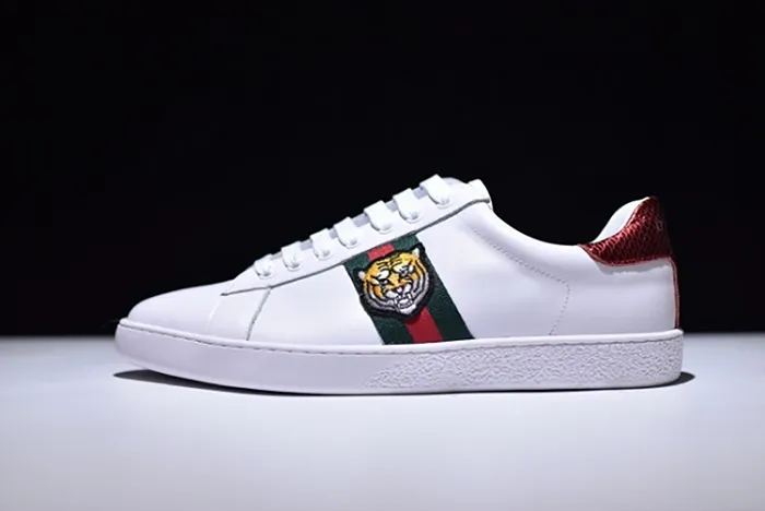 Gucci Ace Embroidered Low-Top Sneaker with TIGER MENS