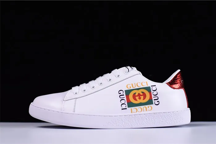 GUCCI ACE EMBROIDERED LOW-TOP SNEAKER WITH GG LOGO