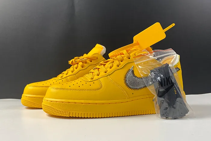 Off White x Nike Air Force 1 University Gold DD1876 100