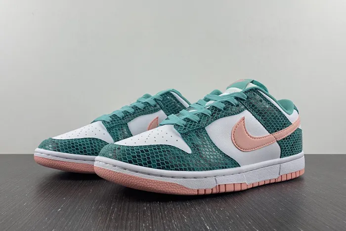 Nike Dunk Low Snakeskin White Teal Pink DR8577 300